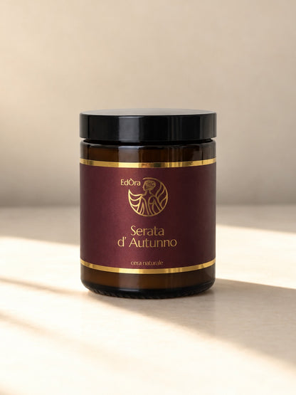 Serata D'Autunno, candela in vetro ambrato 160 g